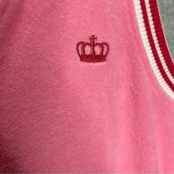 Juicy Couture Terry Cloth Pink Wide Leg Cropped Jumpsuit - Picture 5 of 7